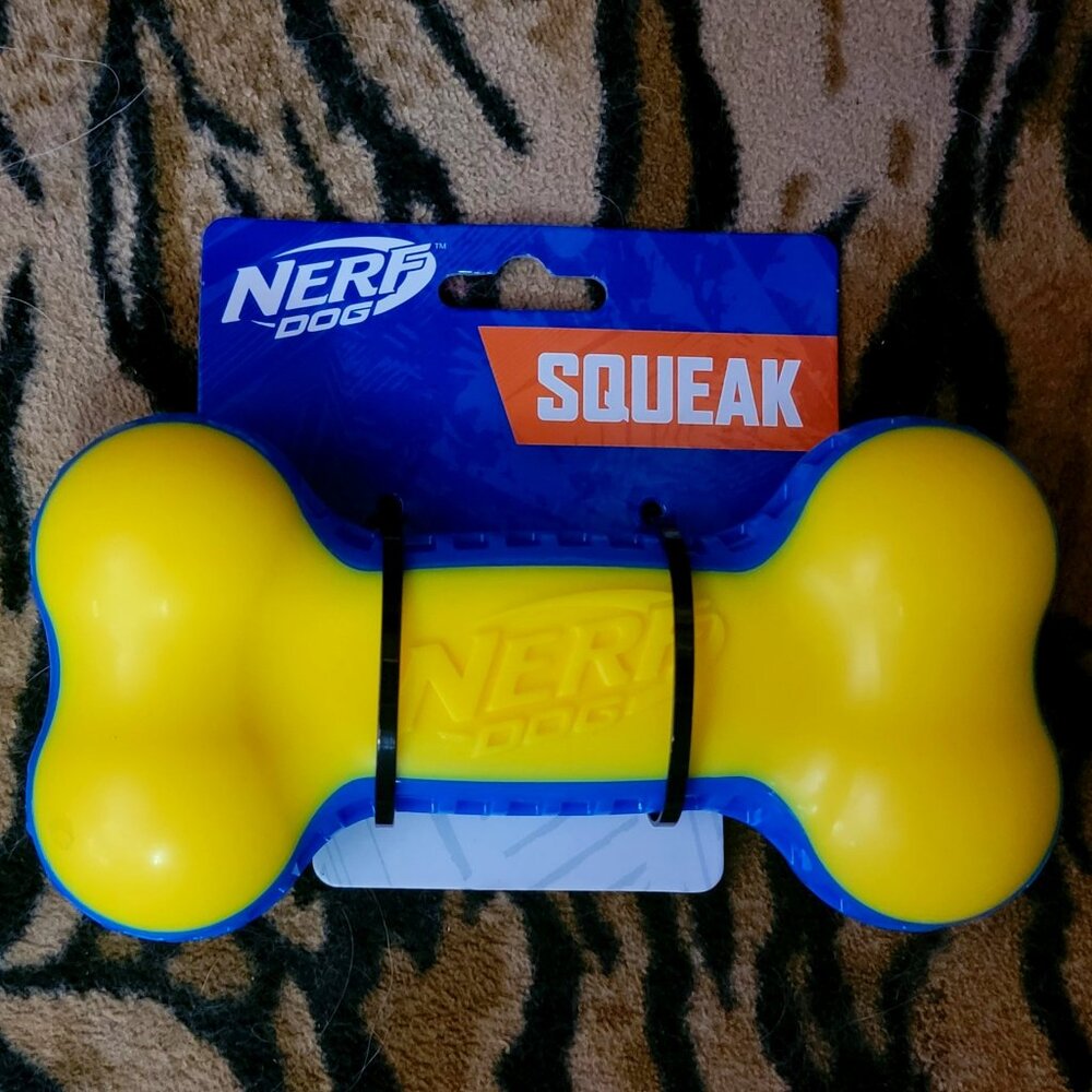 Nerf Dog Squeak Bone Toy New!